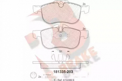R BRAKE rb1335 -  Комплект тормозных колодок, дисковый тормоз
